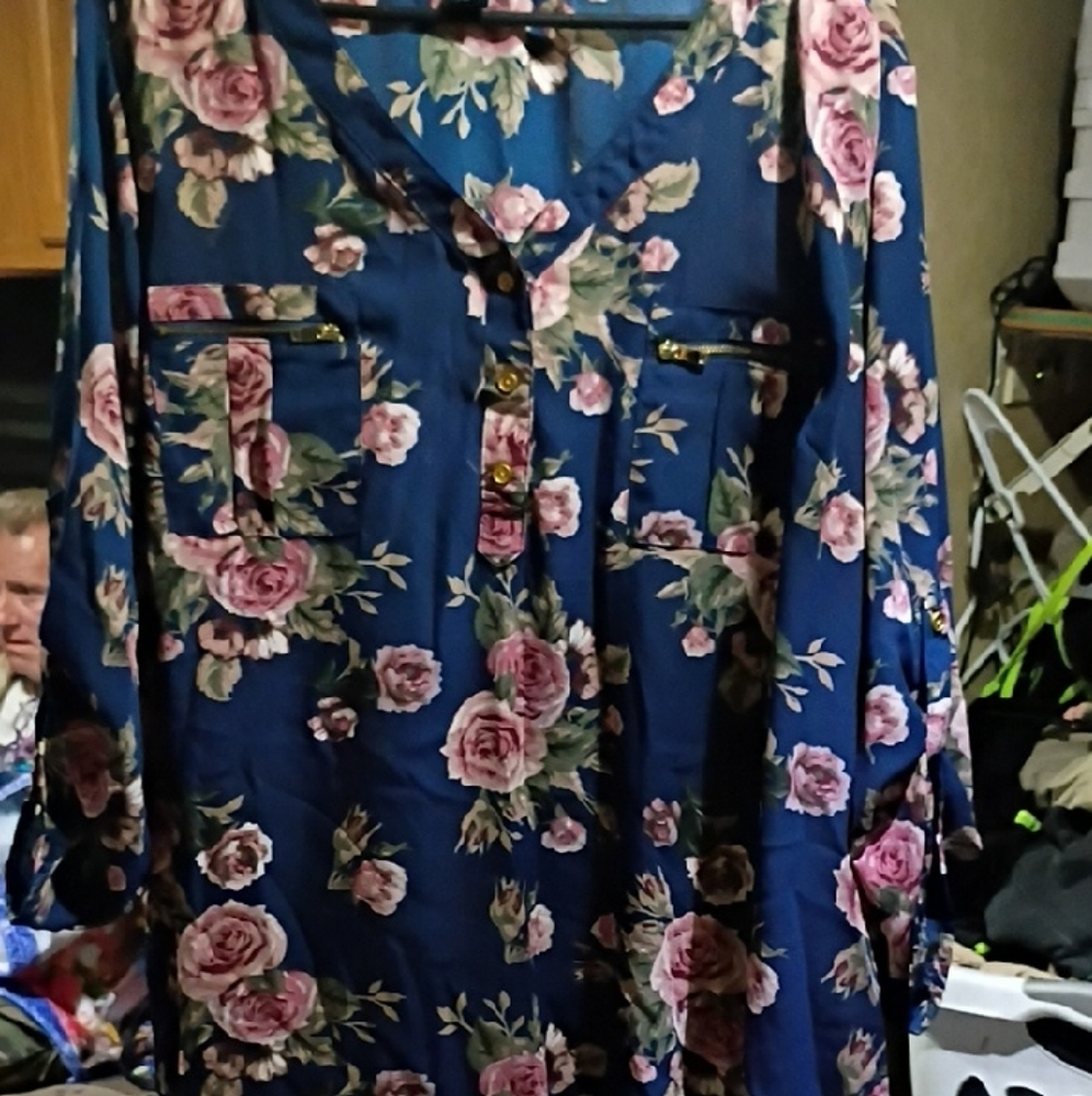 Floral Navy Blouse